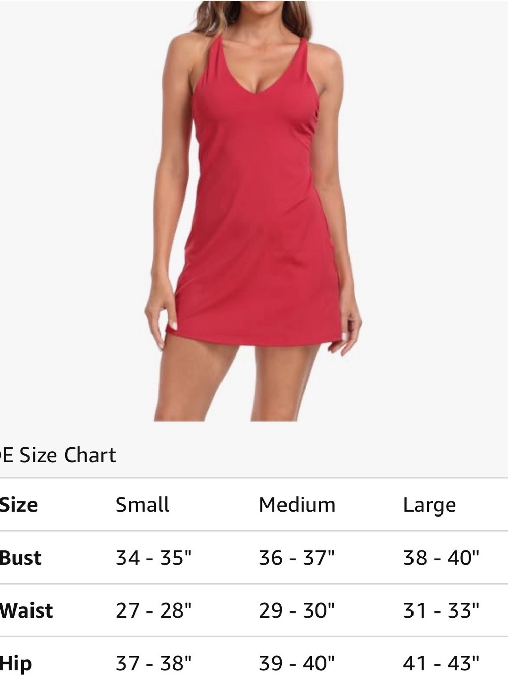 HDE Red Tennis Dress Shorts Set S Built In Bra Tenniscore Golf Activewear - Picture 10 of 10